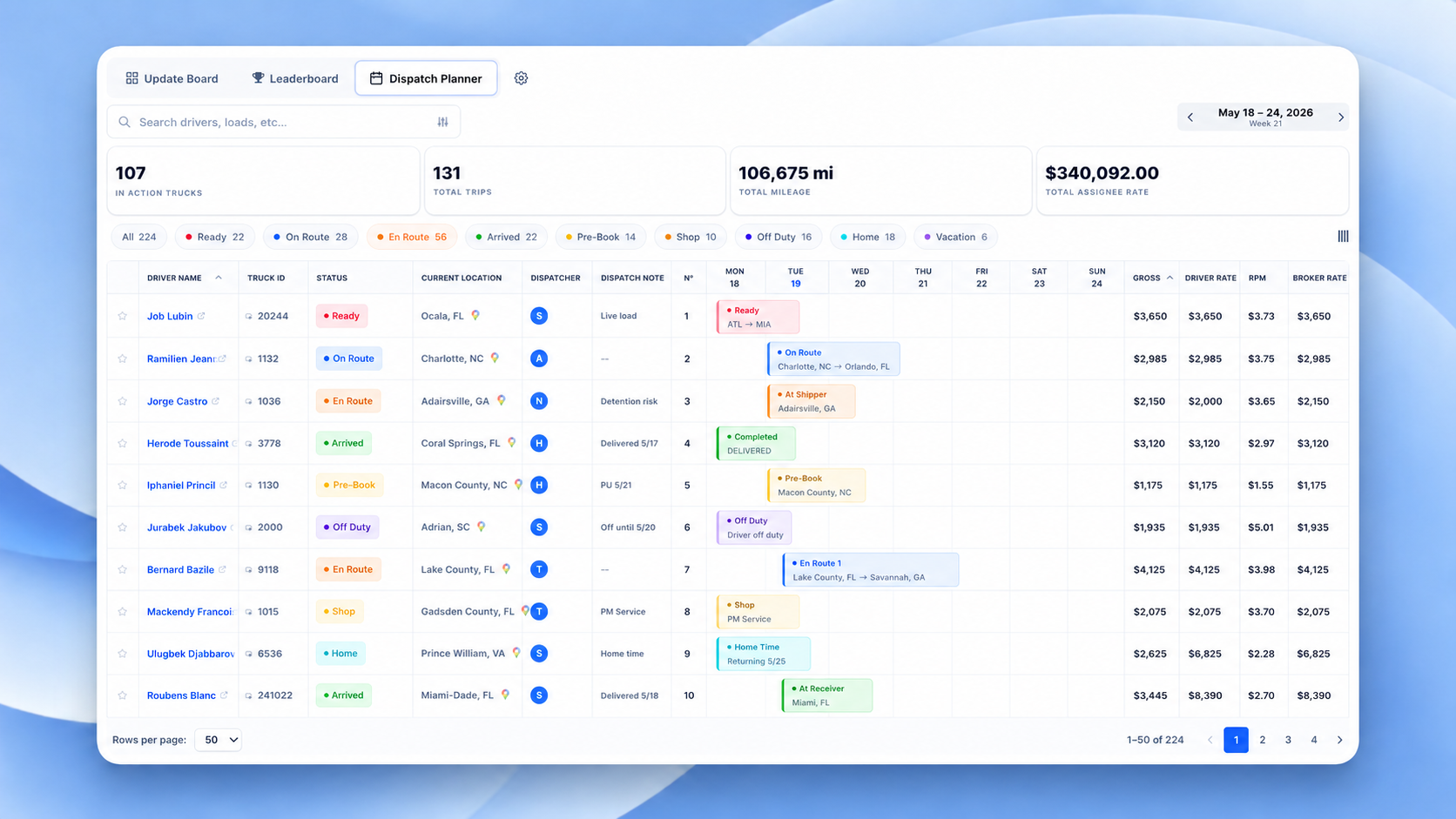 Numeo One TMS — dispatch, accounting, fleet, and safety in one platform